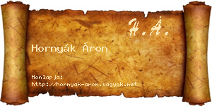 Hornyák Áron névjegykártya